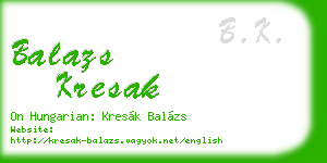 balazs kresak business card